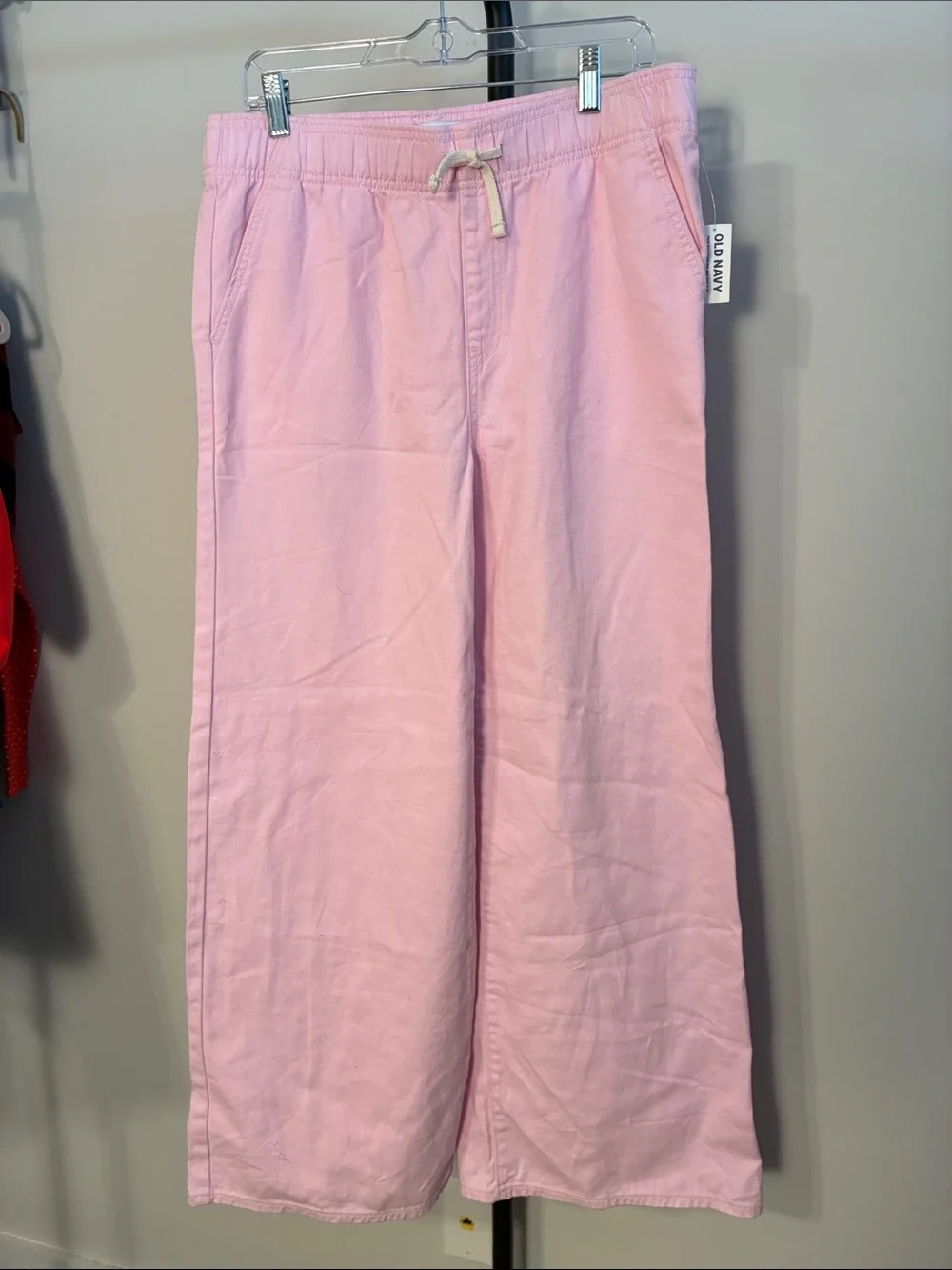 New! Old Navy High Rise Baggy Pink Wide-Leg Jeans 100% Cotton Girls XXL 18 Plus